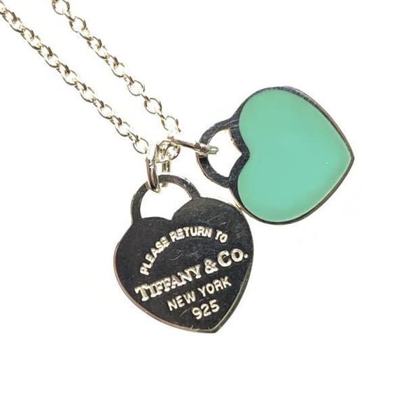 Tiffany Jewelry - Tiffany Blue Double Heart Tag Necklace Silver